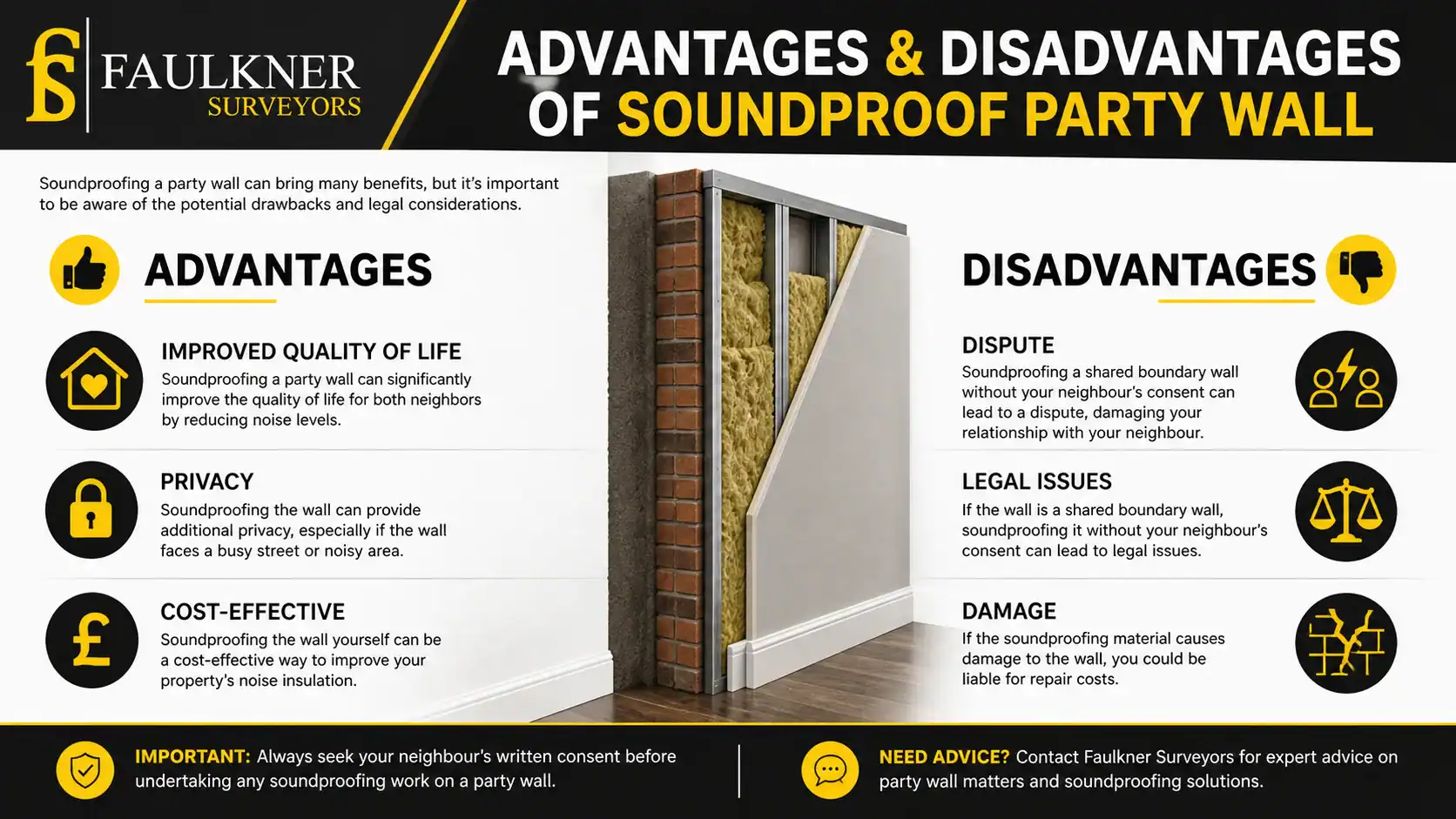Can you soundproof a Party wall? 2 Advantages and Disadvantages of Soundproof Party Wall Thame